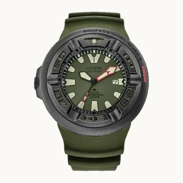 Promaster Dive Eco-Drive - Reloj para hombre, fecha de 3 manos, correa de poliuretano, certificado ISO, vidrio c