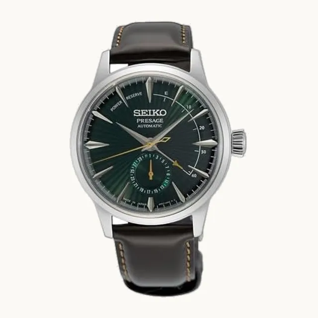 SSA459J - Reloj mecánico de piel para hombre, Verde