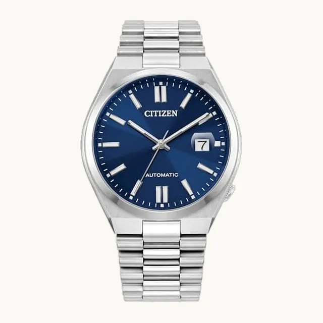 Men's Automatic Tsuyosa Sport Luxury Watch, Silver-Tone Stainless Steel Bracelet and Case, 3 Hand and Date, 42 H