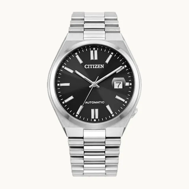 Men's Automatic Tsuyosa Sport Luxury Watch, Silver-Tone Stainless Steel Bracelet and Case, 3 Hand and Date, 42 H