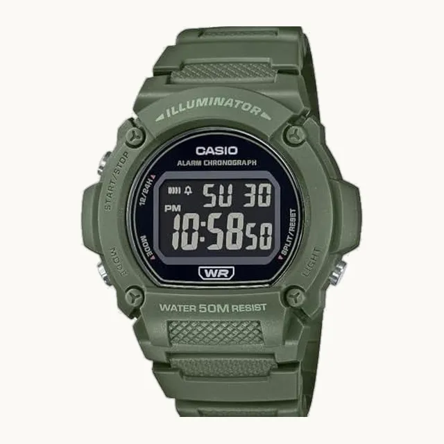 W219H Series | Mens Digital Watch | 50M WR | LED Illuminator | 100 SEC Chronograph | 1/100 SEC Stopwatch | Daily A