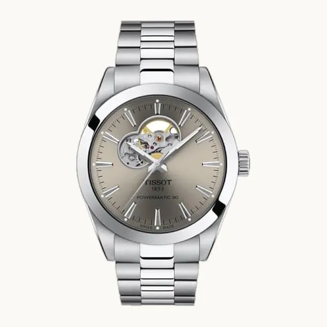 Gentleman Powermatic 80 - Corazón abierto, Gris, Pulsera