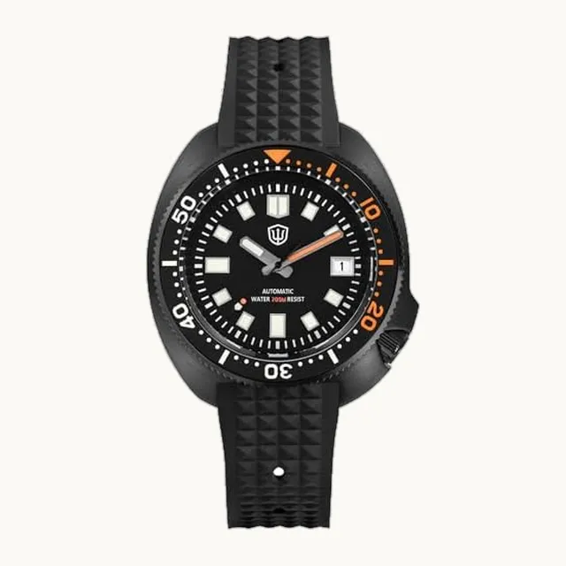 Reloj automático de buceo para hombre, NH35 Movement 6105 Reloj de pulsera de 200 m, vidrio de zafiro para ho