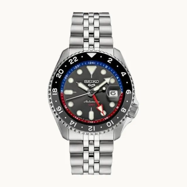 Reloj Automático para Hombre - 5 Sports Collection - Reloj Deportivo para Hombre de Acero Inoxidable GMT con Indic
