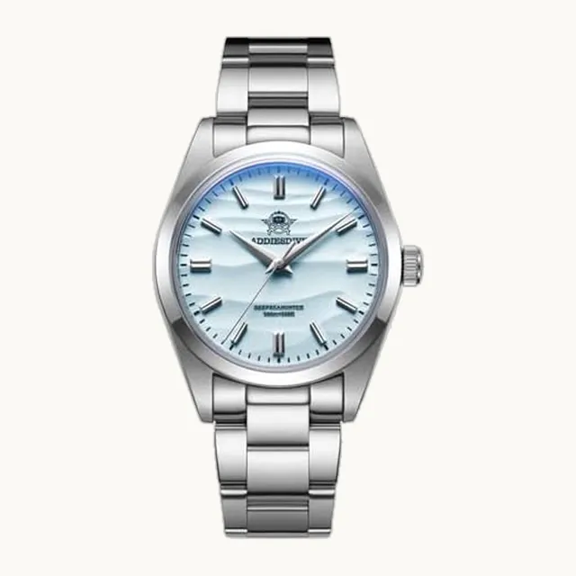 1963 Watch Addiesdive - Reloj de cuarzo con esfera de arena y duna VH31 de 36 mm para hombre, vidrio de burbujas aboveda
