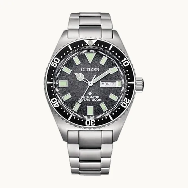 NY0120-52E - Reloj analógico automático para hombre con correa de acero inoxidable, color plateado, plateado