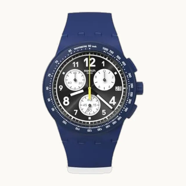 Chrono 42 - Reloj unisex de acero inoxidable y cuarzo azul impermeable, no hay nada básico sobre azul