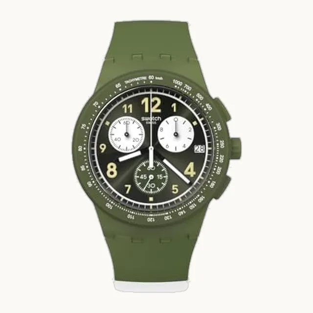 Chrono 42 - Reloj unisex de acero inoxidable y cuarzo verde, impermeable, no básico sobre el verde