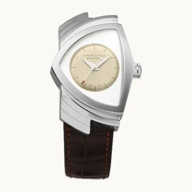 Reloj de pulsera VENTURA Ventura con esfera beige de acero inoxidable con cristal de zafiro automático de 34,7
