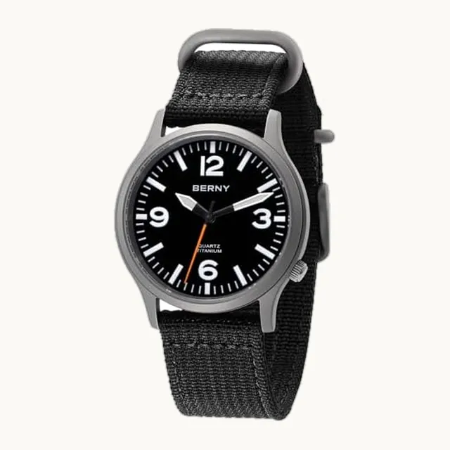 Reloj De Titanio Para Hombres, Movimiento De Cuarzo Con Segundero Continuo, Reloj Analógico De Cuarzo Impermeable