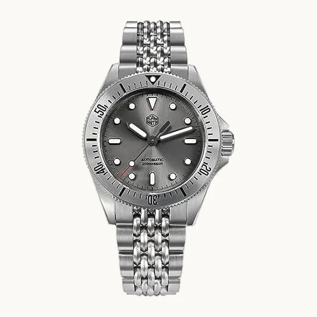 ACHARD San Martin - Reloj de pulsera mecánico automático de 38,8 mm, 20 ATM, BGW-9, zafiro luminoso, NH35, bisel de acer