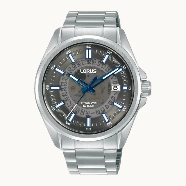 Automatische Uhr,Silber/Schwarz