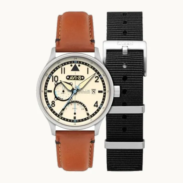 Hawker Hurricane Mckellar Reloj Dual Time | café Beige, Marrón Beige