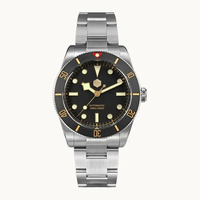ACHARD San Martin - Reloj automático para hombre, 37 mm, reloj de pulsera mecánico de lujo, 20 ATM, zafiro luminoso, NH3