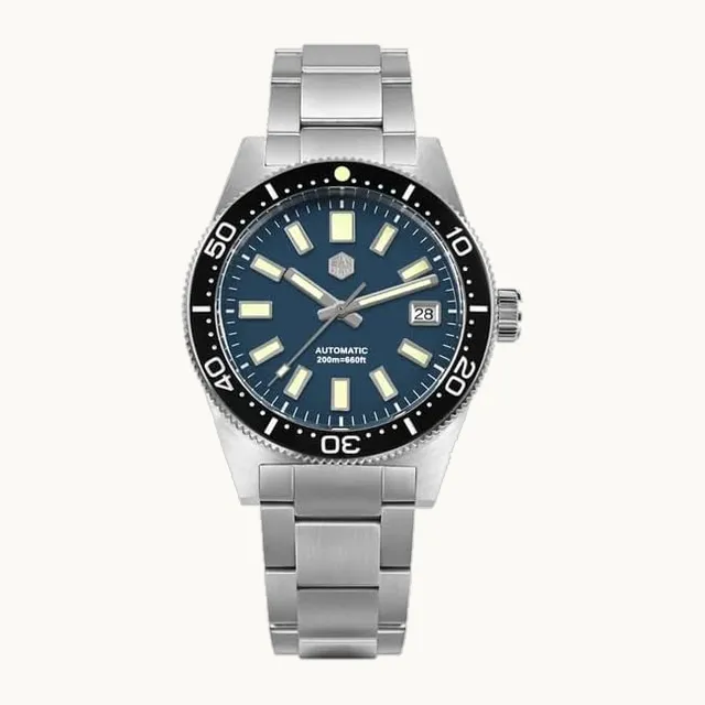 1963 Watch San Martin - Reloj para hombre, 62 mes, SN007 GB, 39 mm, 20 bar, NH35, automático, mecánico, de lujo, imperme