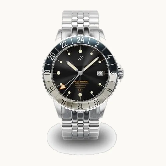 About clásico 1982 GMT World Traveler Reloj para hombre – Reloj de acero para hombre – Reloj analógico de