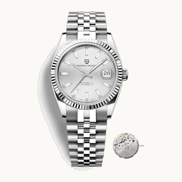 RollsTimi PD1645 - Reloj automático para hombre de 42 mm, movimiento automático, resistente al agua, reloj deportivo de