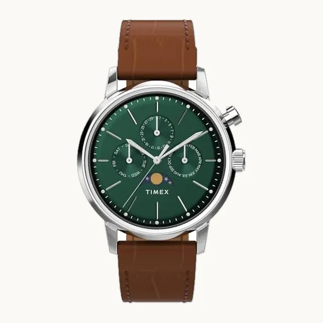 Marlin Jet - Reloj para hombre de 40 mm, color café, de dos piezas, esfera café, esfera de acero inoxidable