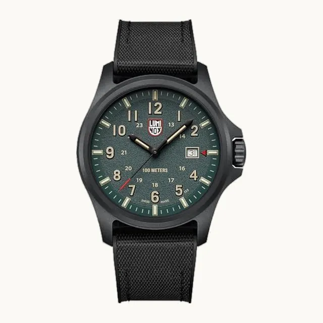 Reloj analógico de cuarzo para hombre con correa de goma XL.1961, Negro, Correa: