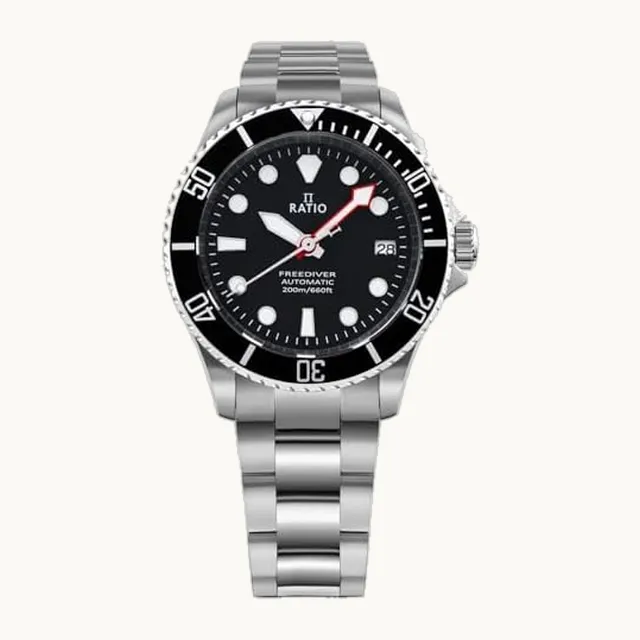FreeDiver Sapphire Stainless Steel Black Dial Automatic RTF041 200M Men's Watch