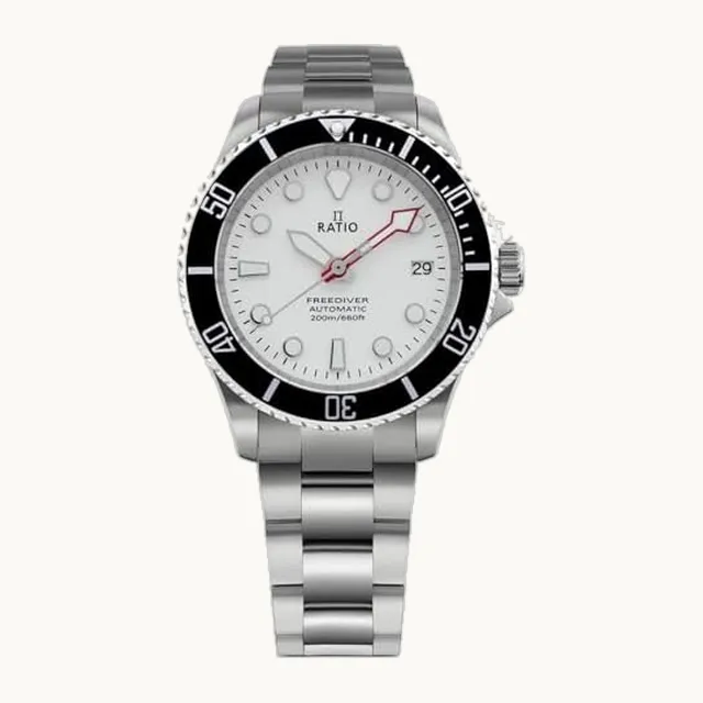 FreeDiver Sapphire Stainless Steel White Dial Automatic RTF047 200M Men's Watch