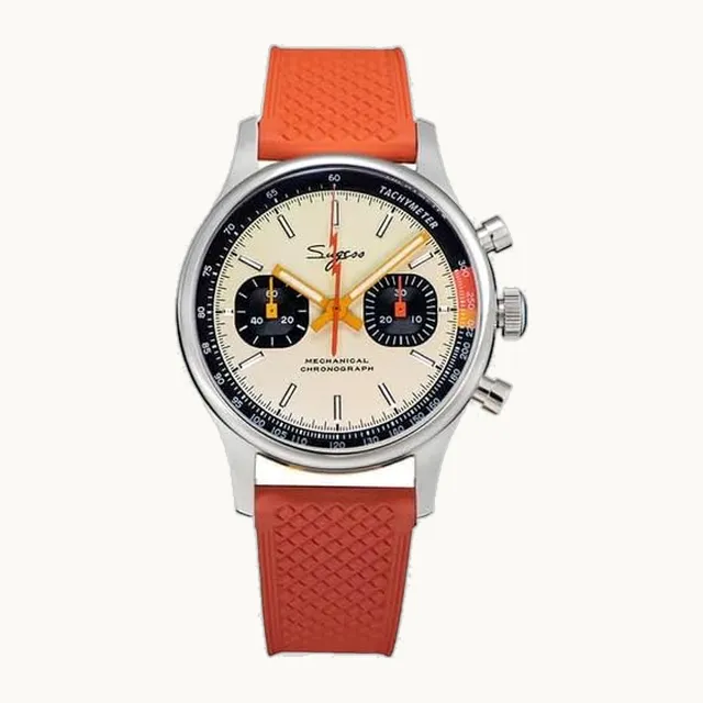 London Craftwork London Craftwork Sugess 1963 Reloj para hombre, cronógrafo mecánico de pulsera, Seagull ST19, color nar