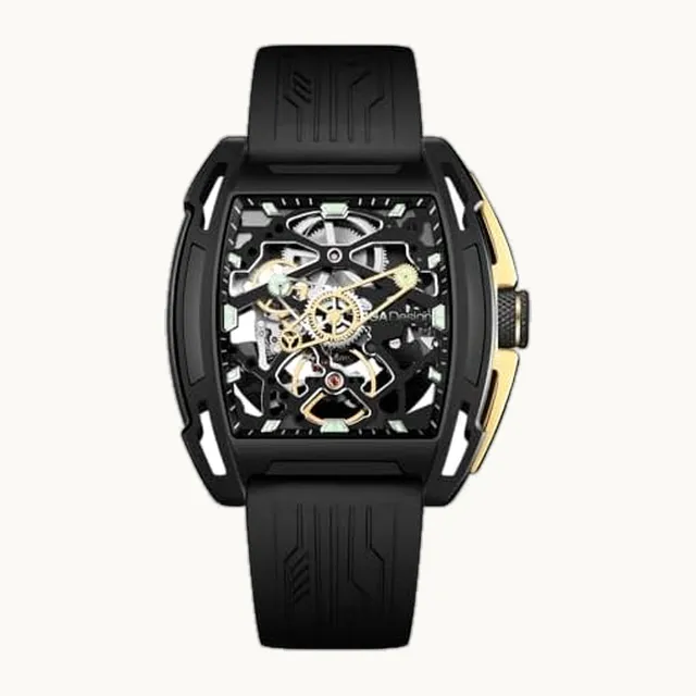 CIGA Design(シガ・デザイン) Ciga Design Z062-BLGO-W5BK Reloj automático para hombre, negro, plateado, plateado