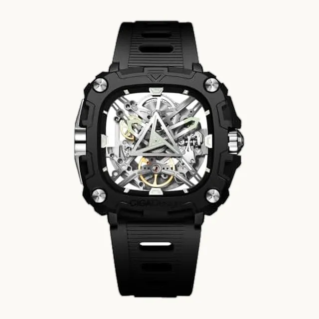 CIGA Design(シガ・デザイン) Ciga Design X051-BS01-W5B Reloj automático para hombre, negro, plateado, plateado