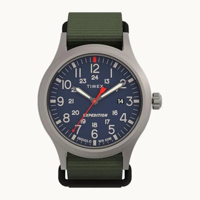 Expedition Scout 40mm Men’s Analog Watch | INDIGLO Backlight and Luminous Hands | Durable Comfortable Adjustable S