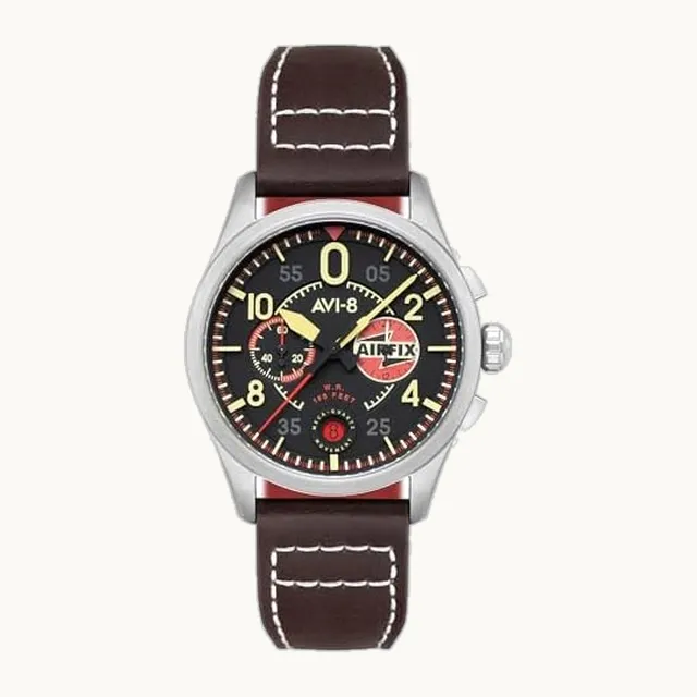 Spitfire Lock - Reloj cronógrafo piloto para hombre, cuarzo japonés, caja de acero inoxidable de 42 mm, correa de