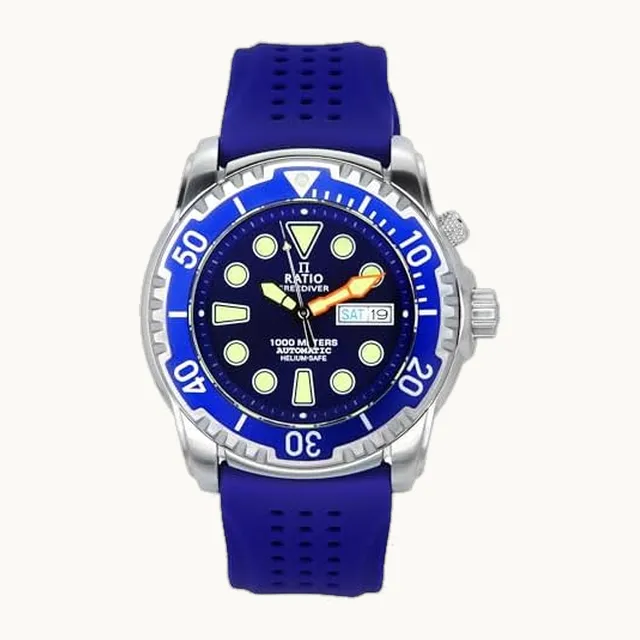 FreeDiver Reloj de buceo con seguridad de helio Reloj de buzo automático con cristal de zafiro resistente al agua