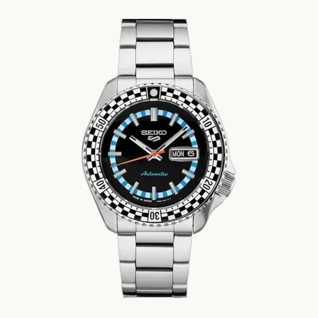 5 Sports Edición Especial Automática Reloj con Esfera Negra a Cuadros SRPK67