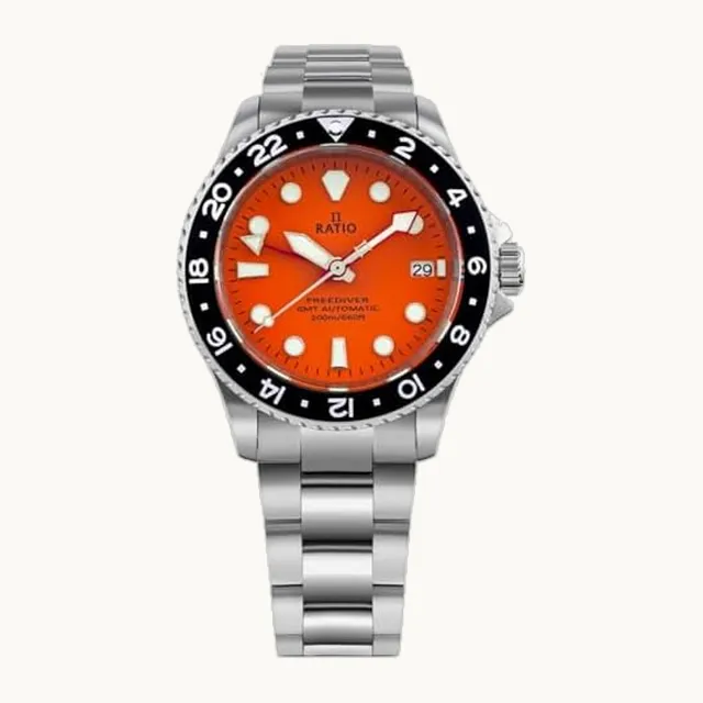 FreeDiver Dive Watch Sapphire Crystal GMT Rotating Bezel Automatic Diver Watch 200M Water Resistant Diving Watch f