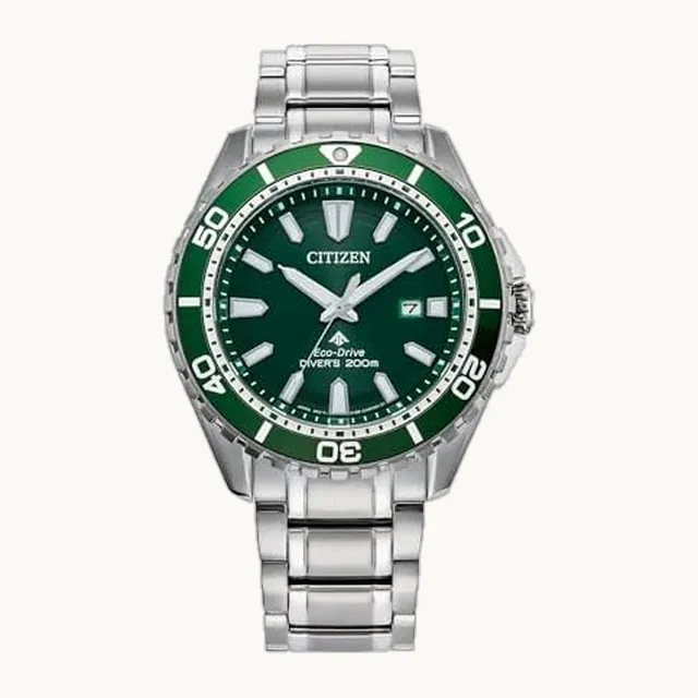 Promaster Sea Eco-Drive - Reloj de acero inoxidable para hombre, con fecha de 3 manos, bisel giratorio unidirecc