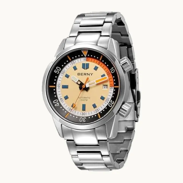 Reloj de buceo para hombre, mecánico automático, reloj de pulsera de 20 ATM, vidrio de zafiro, superluminoso, re