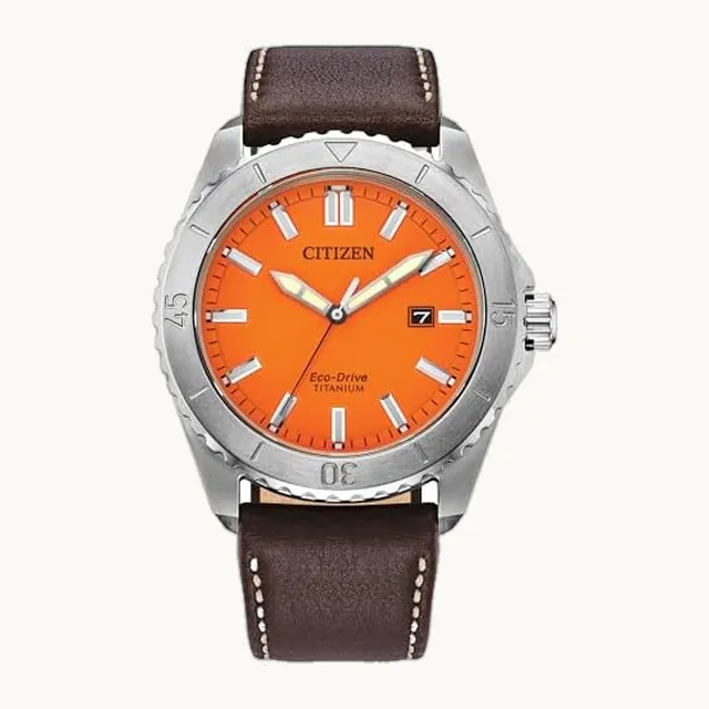 Men's Eco-Drive Brycen Sport Casual Watch, Silver-Tone Super Titanium Case, 3 Hand, Date