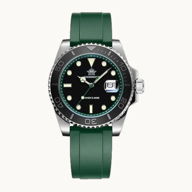 ADDIESDIVE Analoge Quarzuhr für Herren Taucheruhr BGW9 Leuchtend 200 m wasserdicht Mit Gummiband