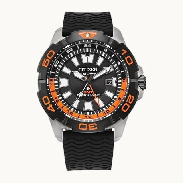 Men's Eco-Drive Promaster Sea Eco Dive, Stainless Steel Watch, Black Polyurethane Strap, Dual Time, Date