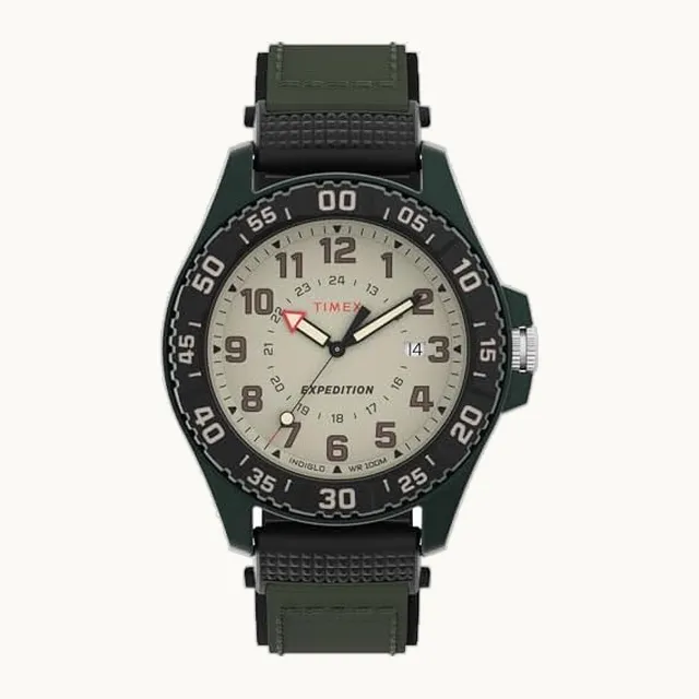 Expedition Acadia - Reloj para hombre de 42 mm, esfera natural, esfera verde, Verde/Verde/Natural, Moderno
