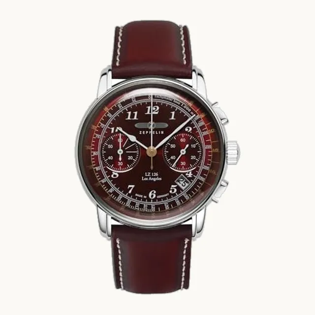 [Zeppelin] LZ126 Los Angeles 7614-6 - Reloj casual para hombre, color rojo (importado paralelo), Rojo y negro