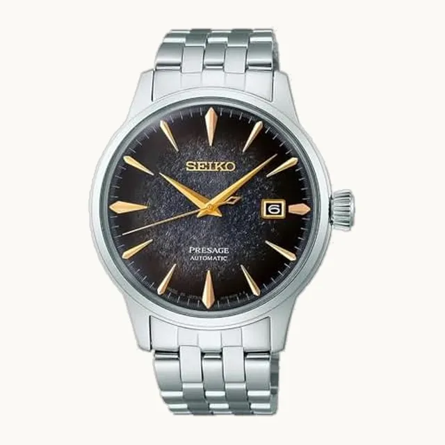 Reloj Presage Cocktail Automático, Hombre, Gris, Plata, Acero Inoxidable, 40.5 mm, Automático, Formal, Clásico