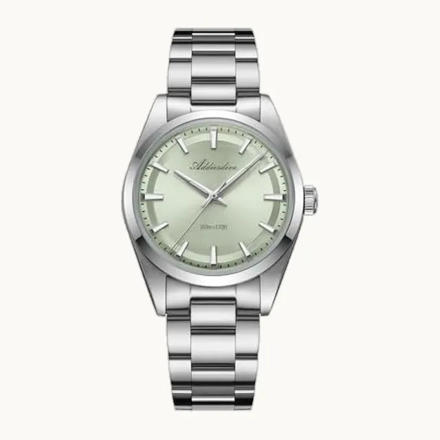 ADDIESDIVE - Reloj de cuarzo VH31 con esfera pequeña de 36 mm de grosor, resistente al agua, 100 m, verde menta/blanco/g