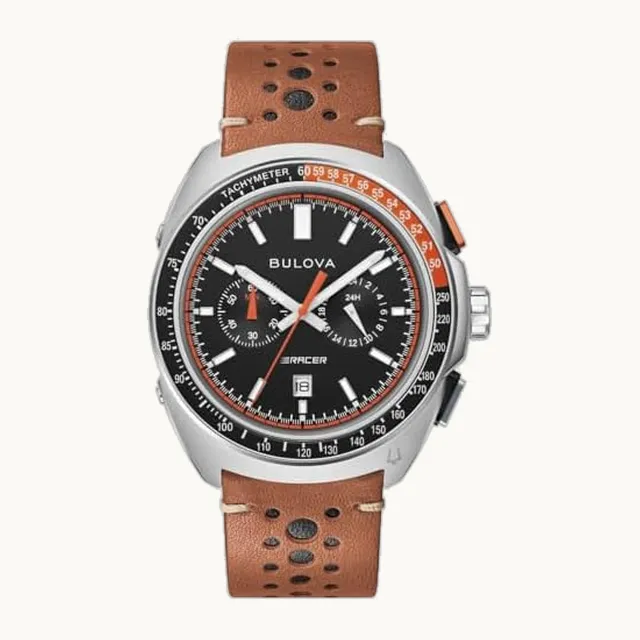 Reloj cronógrafo para hombre, color marrón/negro 98B427, plata, Moderno
