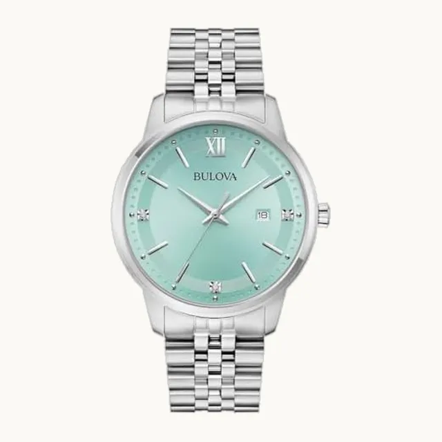 Reloj Bulova para Caballero 96D157 azul turquesa - Elegancia Clásica Acero Inoxidable | 41 mm de diámetro - Perfe