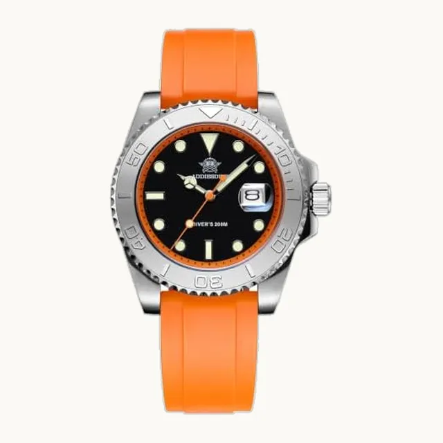 ADDIESDIVE AD2040 - Reloj de cuarzo analógico BGM9 luminoso impermeable de 200 m para hombre, bisel giratorio, esfera fá