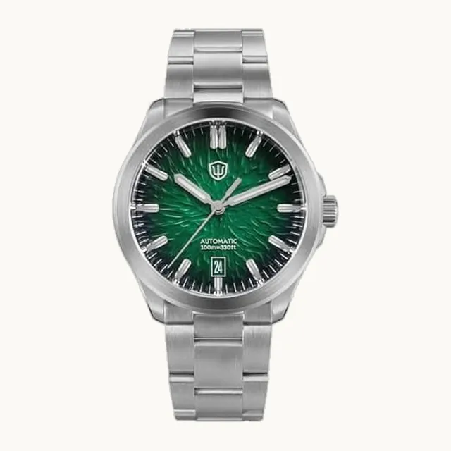 WD0005 Reloj deportivo NH35 Reloj mecánico para hombre, reloj de pulsera de 39 mm con cúpula de vidrio de zaf