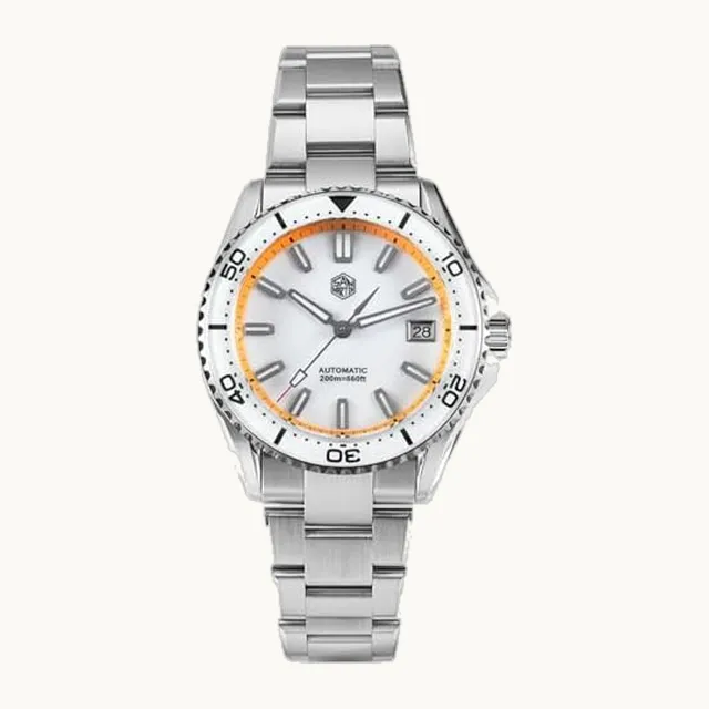 1963 Watch San Martin SN0129GD NH34 GMT Reloj de buceo luminoso de vidrio de zafiro para hombre, 39 mm, mecánico de lujo