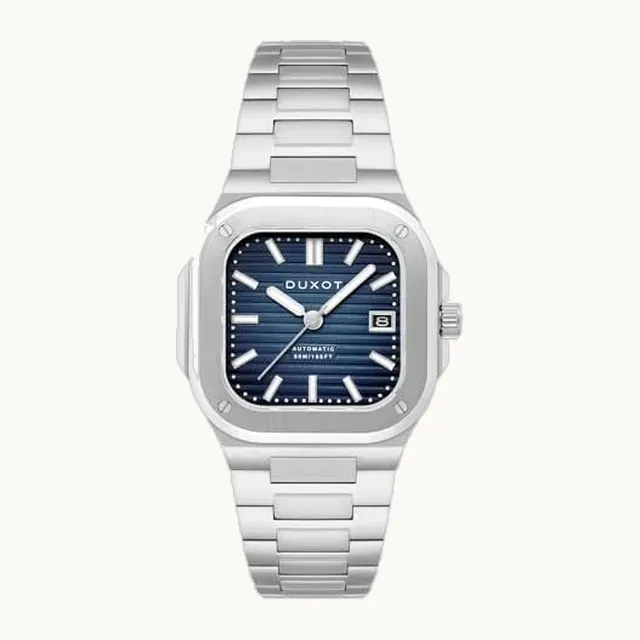 DX-2073 - Reloj automático Quadrata de 42 mm para hombre con pulsera de acero inoxidable macizo