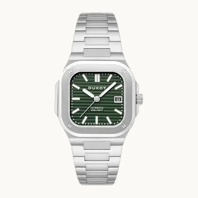 DX-2073 - Reloj automático Quadrata de 42 mm para hombre con pulsera de acero inoxidable macizo
