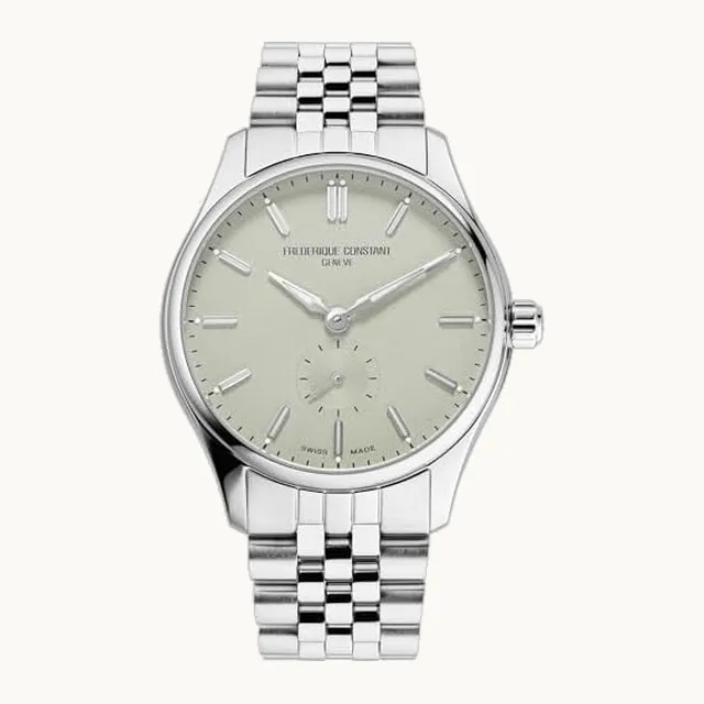 Reloj automático clásico de acero inoxidable plateado para hombre, esfera verd